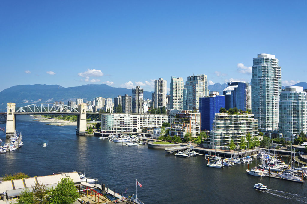 Beautiful view of Vancouver, British Columbia, Canada