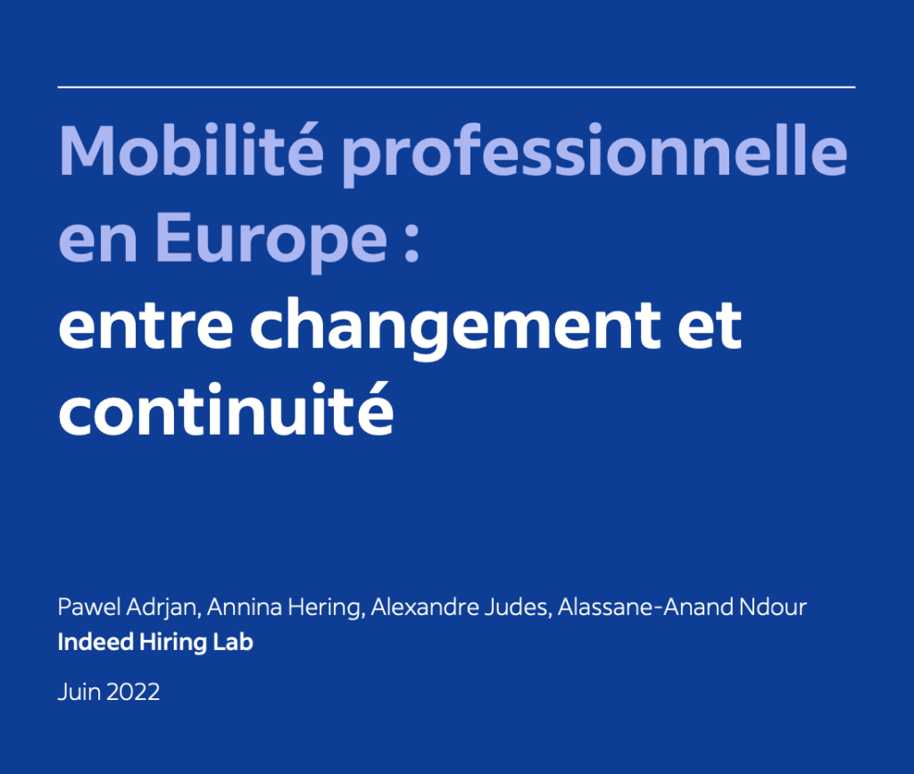Couverture du rapport intitulé « Mobilité professionnelle en Europe : entre changement et continuité »