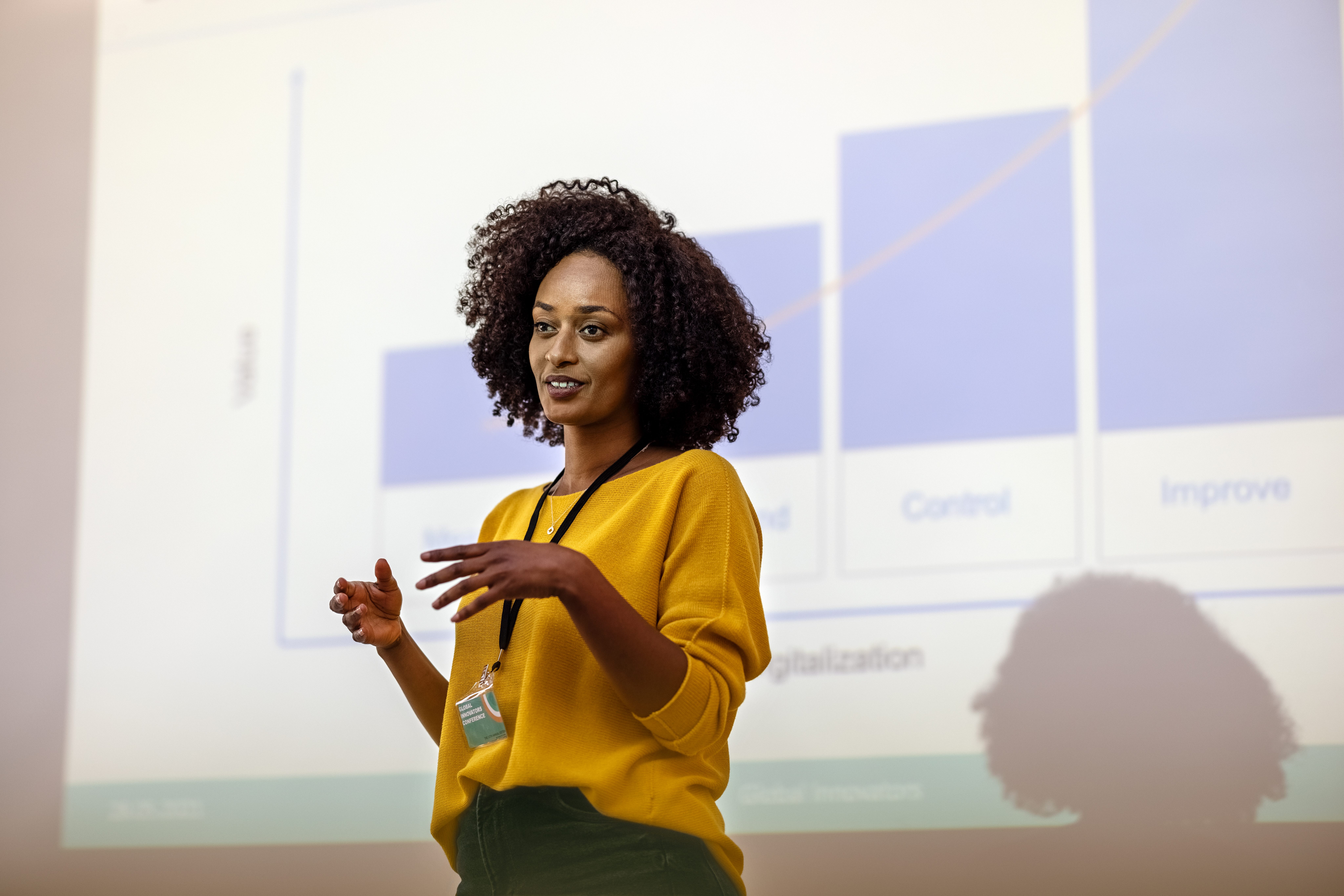 Entrepreneur giving a presentation 