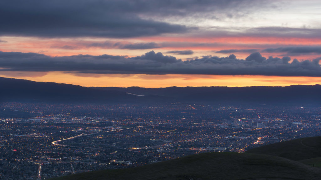 Sunset over the Silicon Valley.