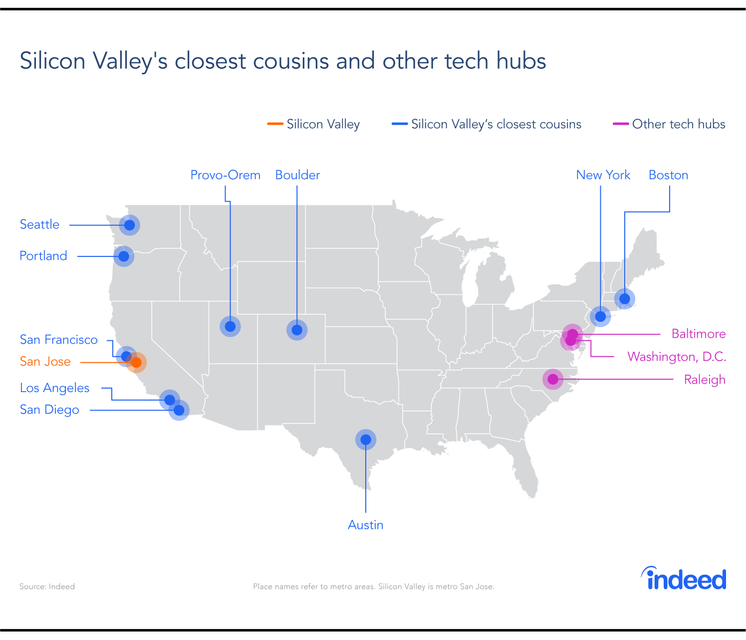 Silicon Valley's closest cousins and other tech hubs