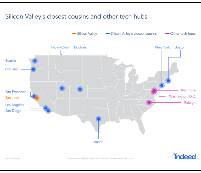 silicon valley's us map Indeed Hiring