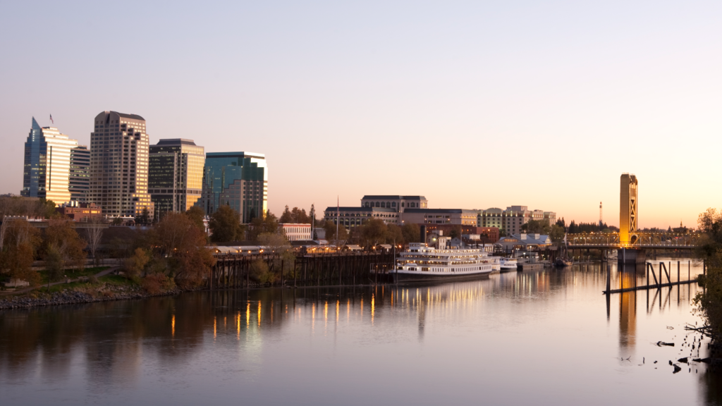 Skyline of Sacramento, California.