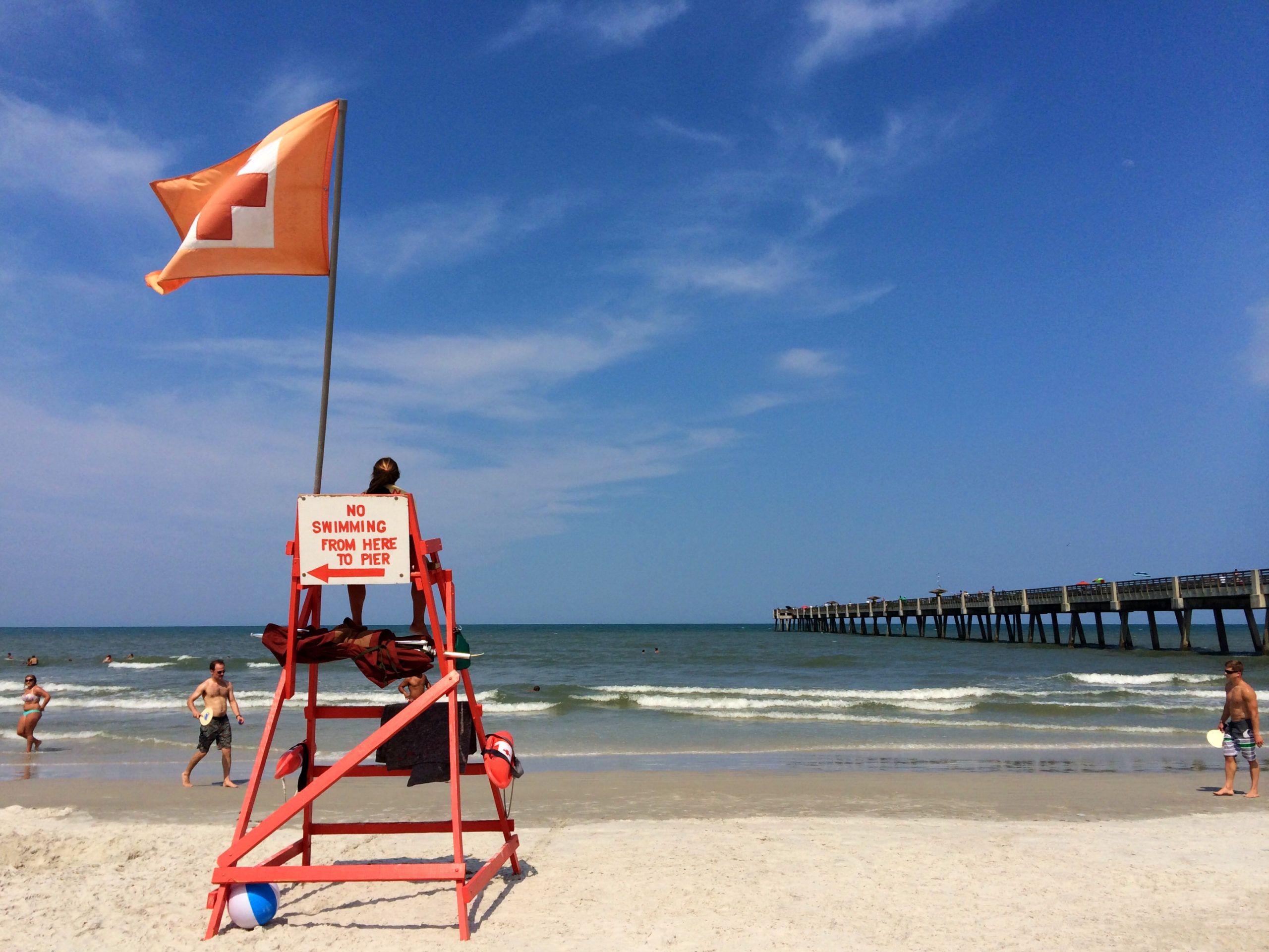 A lifeguard on duty at Jacksonville Beach, Florida.