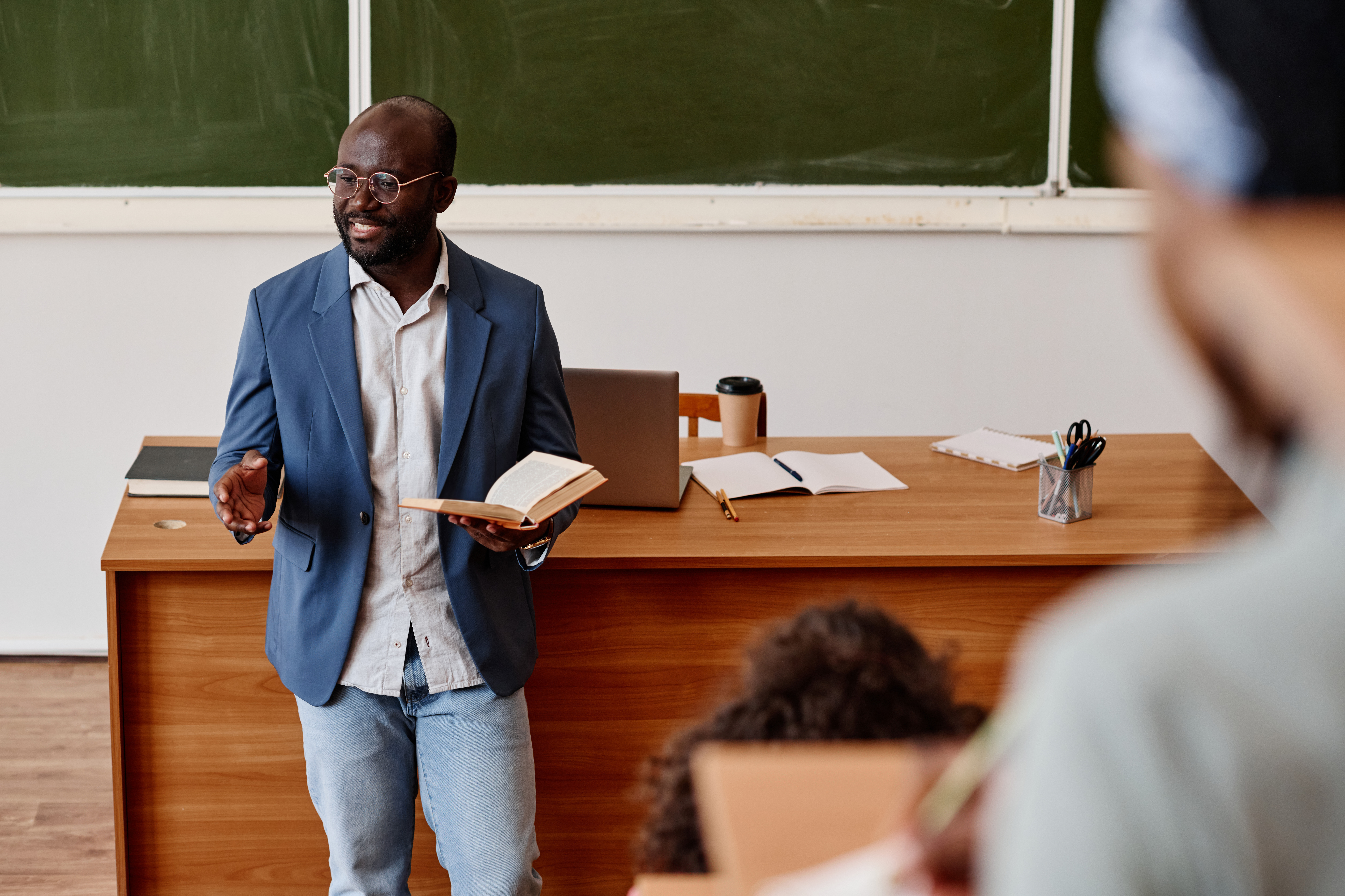 Professor lecturing in the classroom